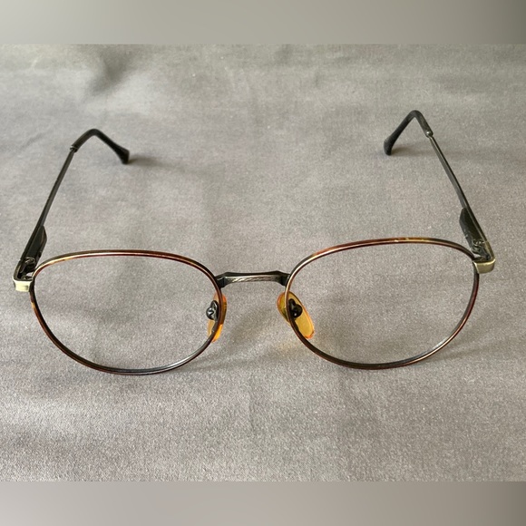 Vintage Geoffrey Beene Round Tortoise Gunmetal Eyeglass Frames 54-17-140 - Picture 3 of 9